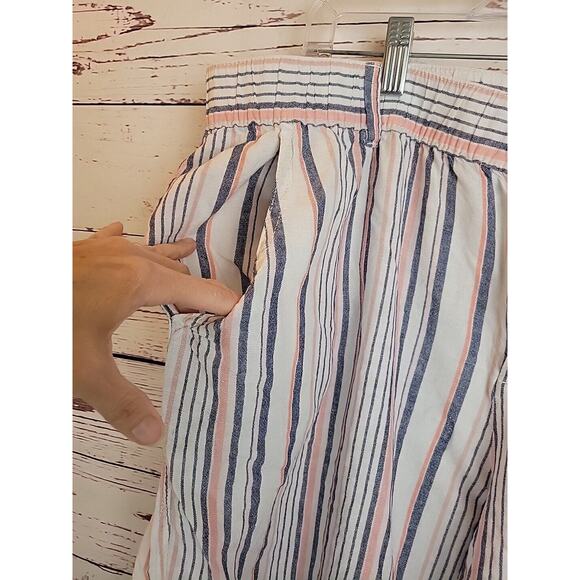 Liz Claiborne Pink Striped Linen Blend Summer Capri Pants Women's Plus Size 1X - Picture 7 of 10